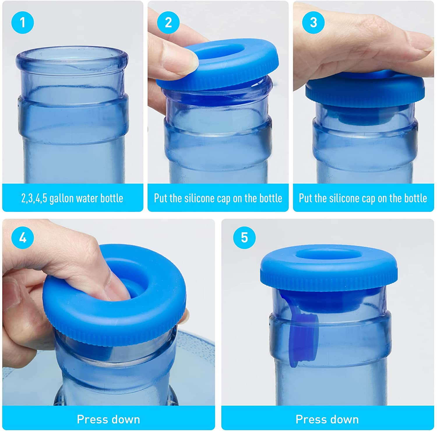 Reusable Water Jug Caps 5 Gallon Silicone