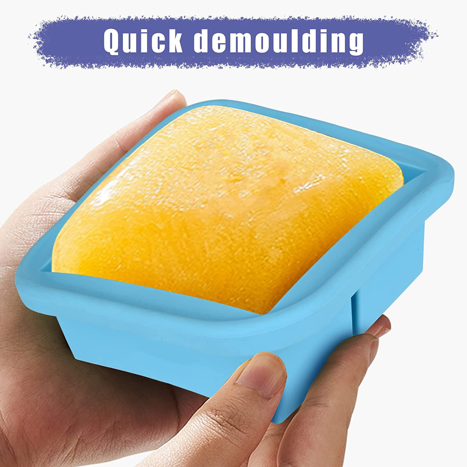 Square Food Freezing Container silicone 1 hole
