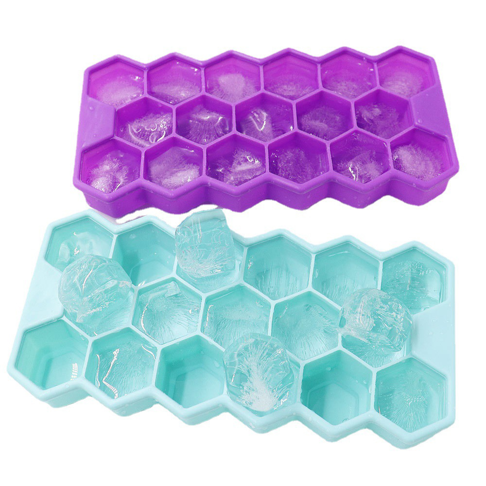 17 Cavity Eco Friendly Silicone Ice Trays Easy Release Ice Cube Mould