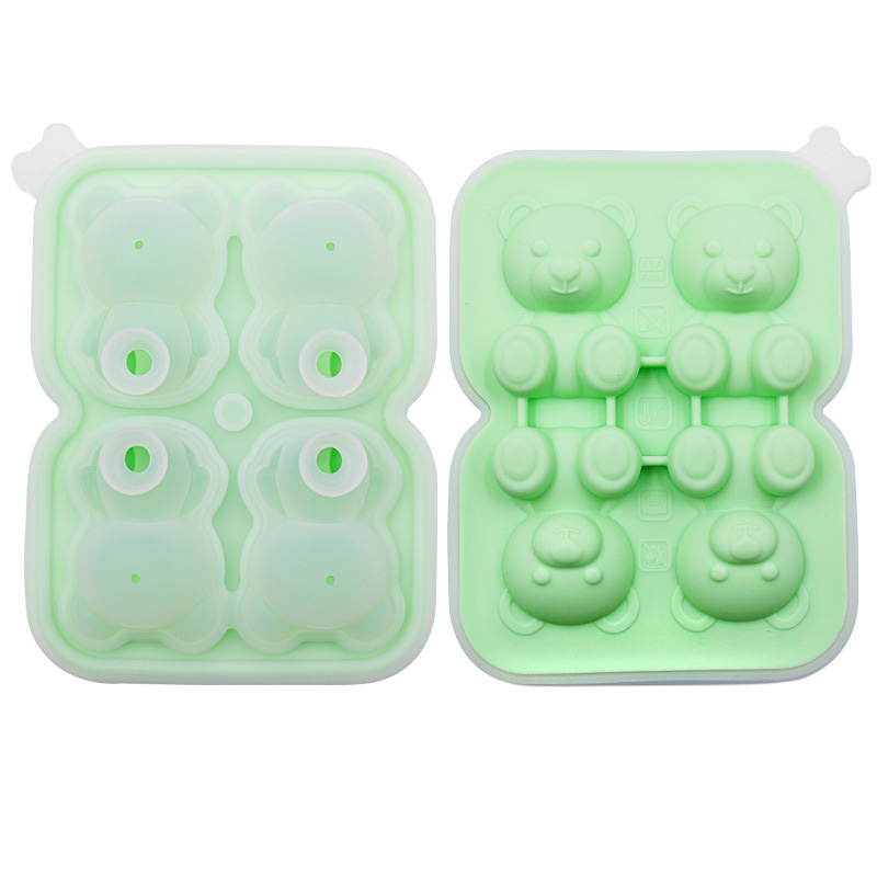 Bear Ice Cube Tray Maker Bpa Free Reusable Easy Release Cute 