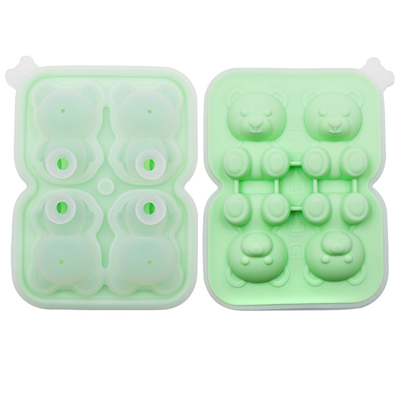 Bear Ice Cube Tray Maker Bpa Free Reusable Easy Release Cute 