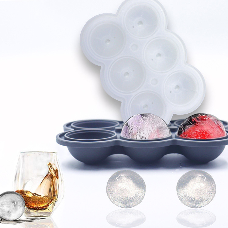 3D Round design Ice Cube Tray with Funnel Silicon Custom Maker