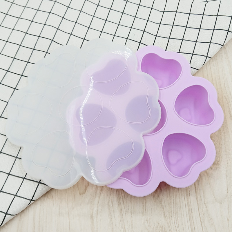 Custom Mini Heart Shapes Silicone Ice Cube Mold with Lids