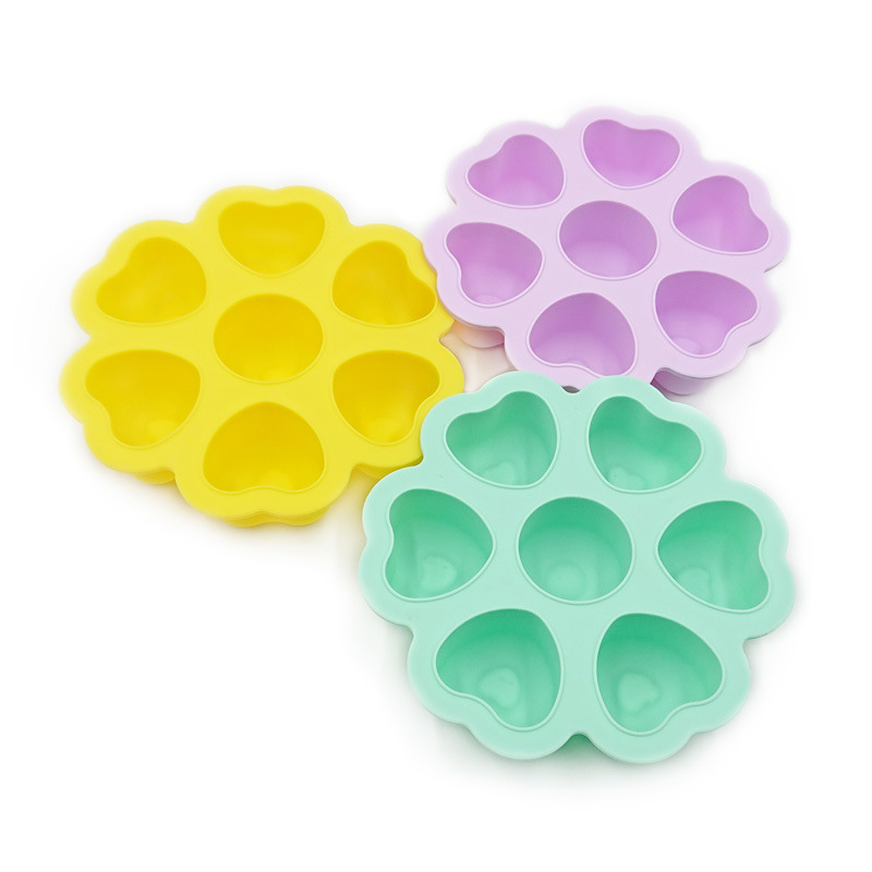 Custom Mini Heart Shapes Silicone Ice Cube Mold with Lids