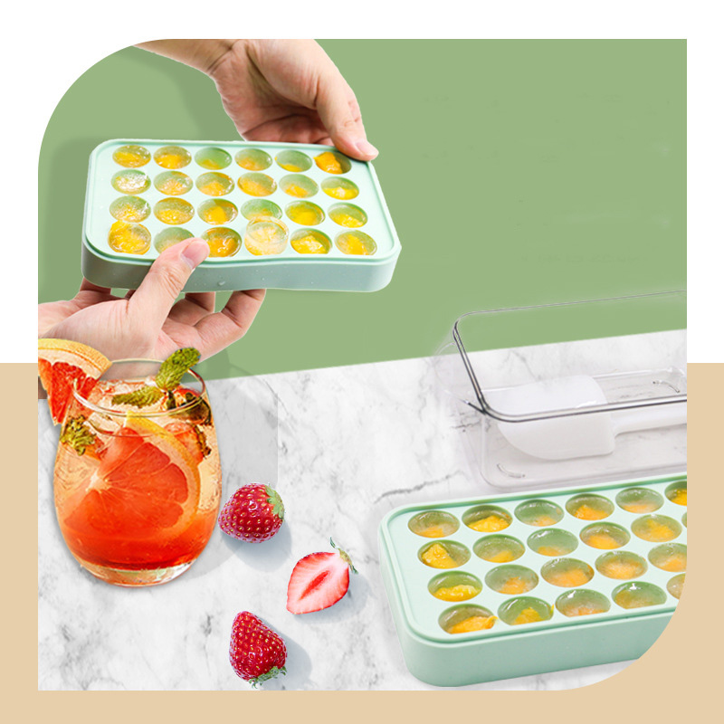 silicone ice cube tray box and lid and bin