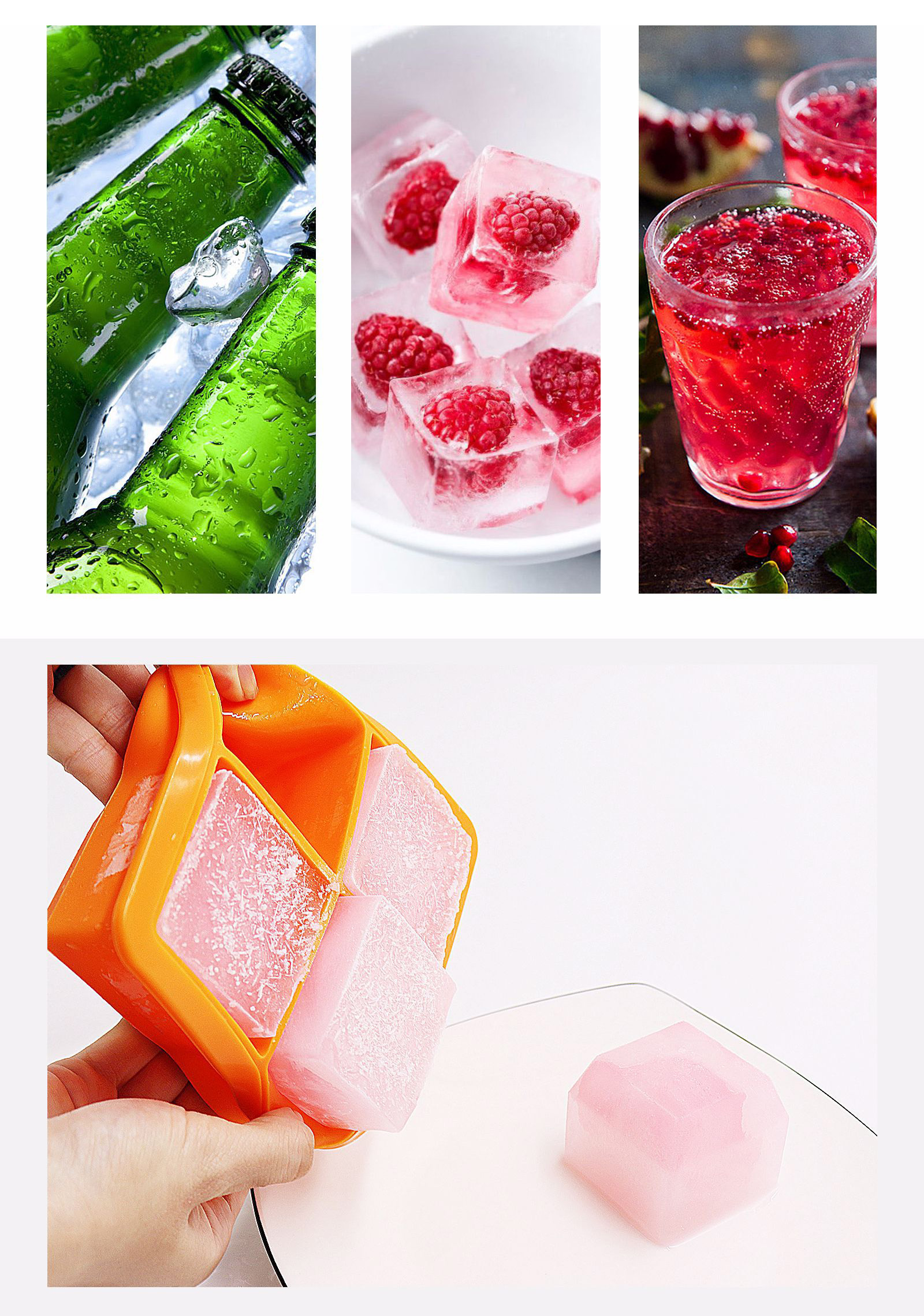 Ice Cube Tray Silicone Ice Cube Molds for Freezer with Lid