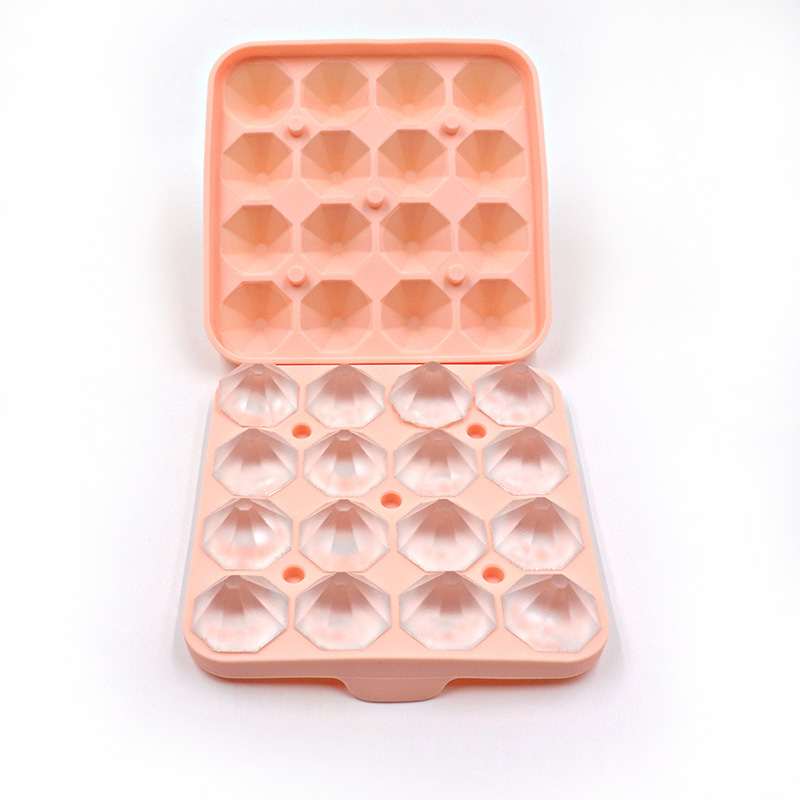 Ice Cube Tray 16 Cavity Custom BPA Free Silicone Mold With Lid