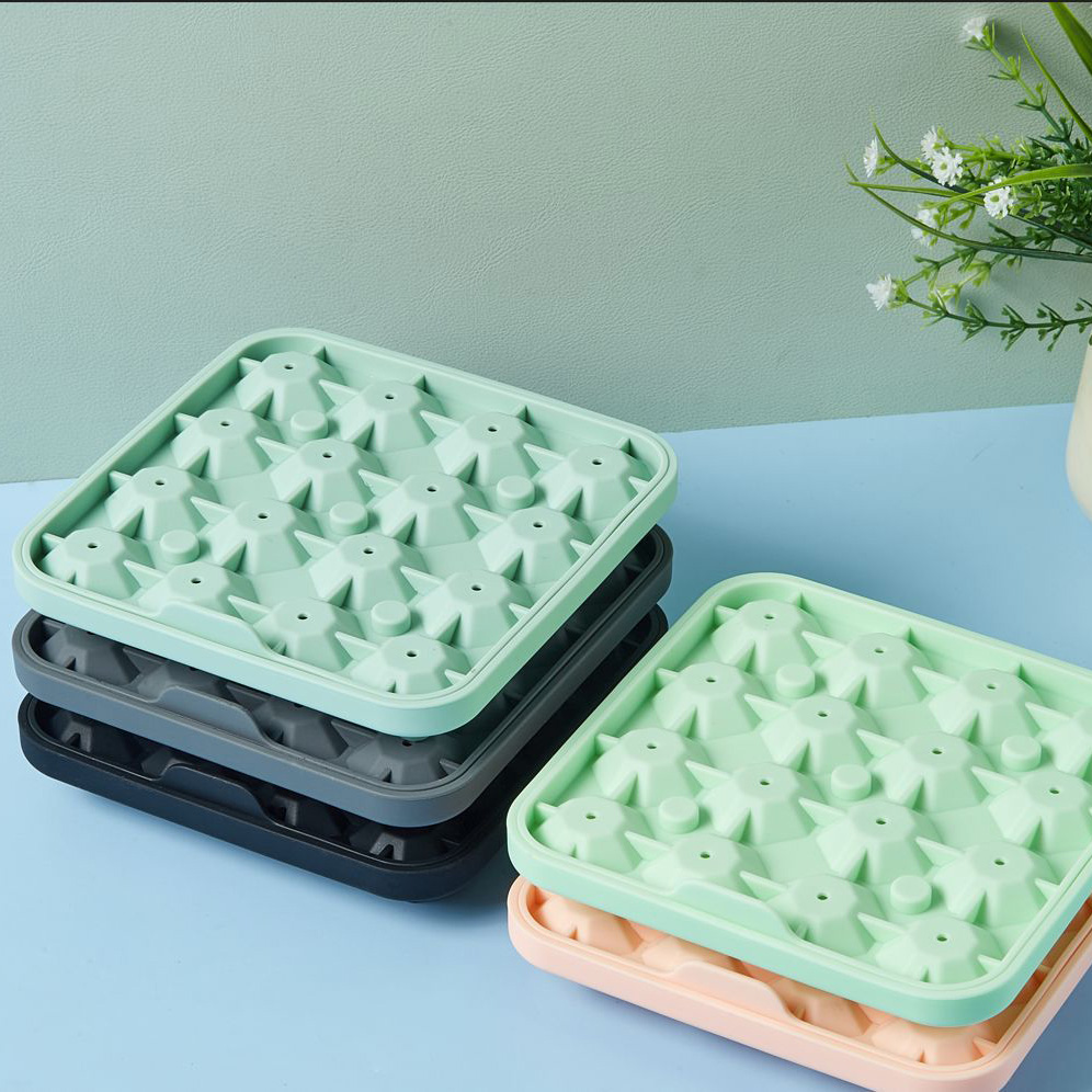 Ice Cube Tray 16 Cavity Custom BPA Free Silicone Mold With Lid