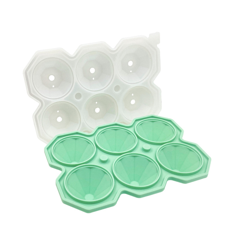 Diamond Shaped BPA Free Ice Cube Mold Easy Release Silicone Ice Cube Tray With Cover