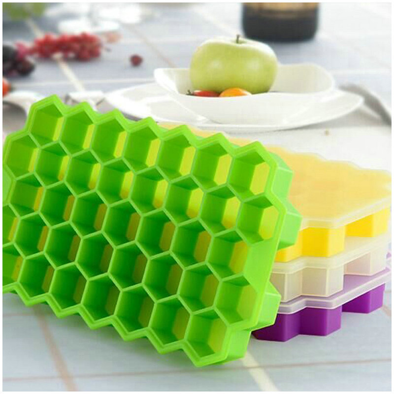 Reusable Silicone Ice cube Mold 37 Grids Ice Maker Mold with Removable Lids