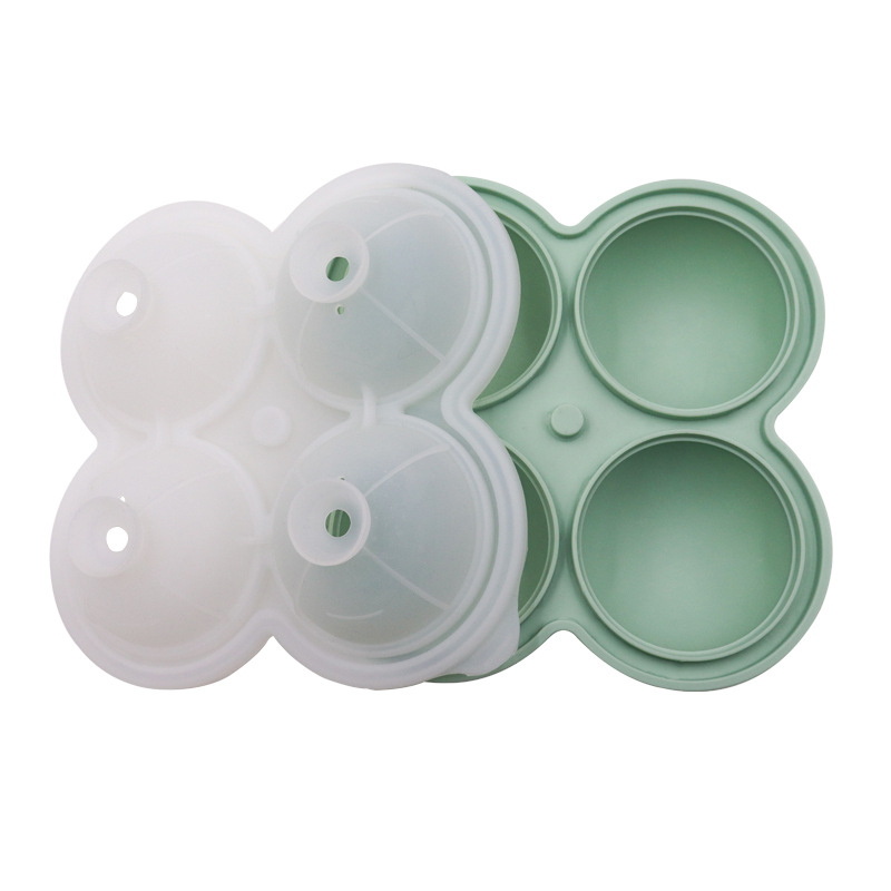 4 Cavity High Quality Round Shape Ice Mould Silicone Ice Cube Tray Whisky Ice Cube Ball