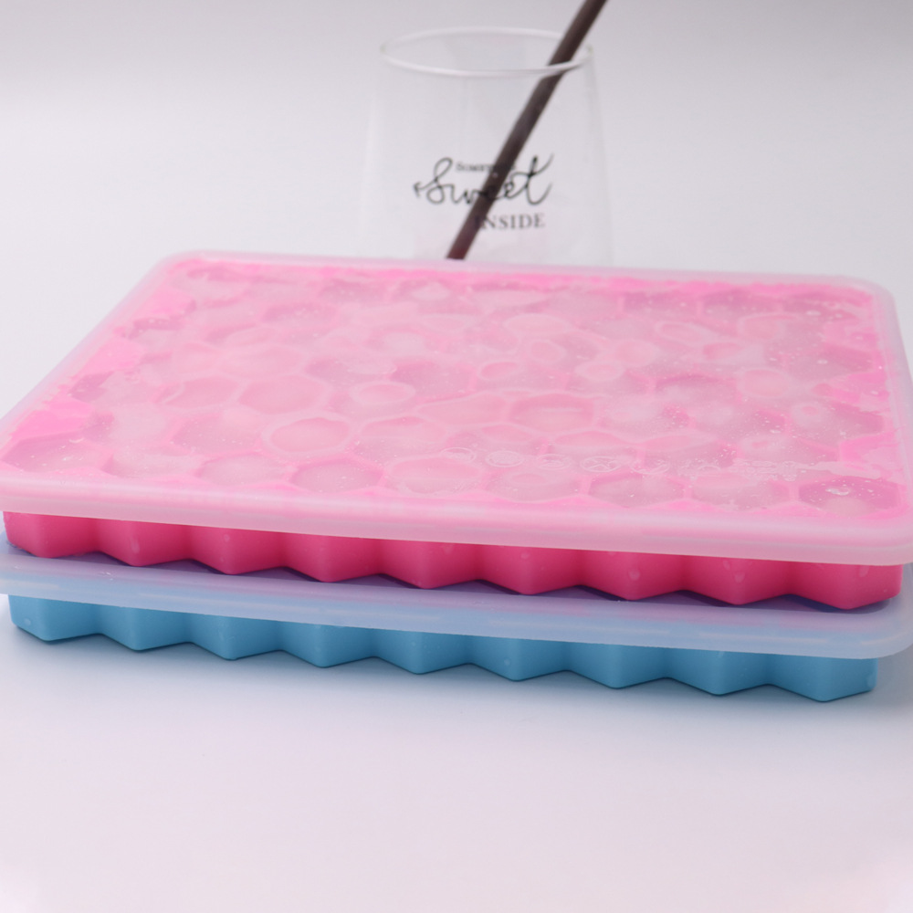 Silicone Ice Cube Maker Logo Customizable Silicone Ice Cube Tray Ice Mold with Lid