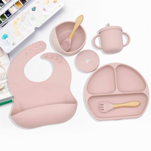 Wholesale Silicone baby bib Bowl dinner plate placemat spoon Fork set