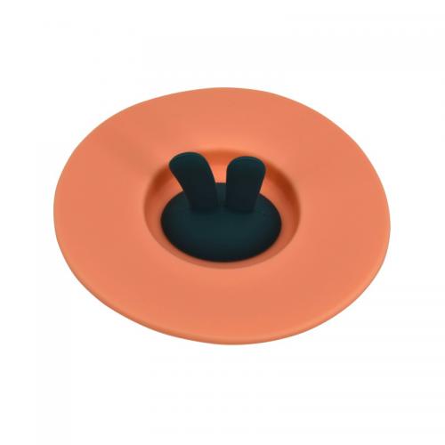 Leak proof cartoon rabbit silicone lid cup lid