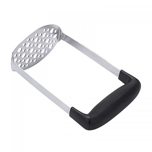 China Manufacturer Stainless Steel Potato Masher Hand Plate Food Masher Utensil Black