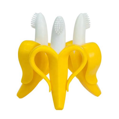 Wholesale price banana baby silicone toothbrush teether toy for kids
