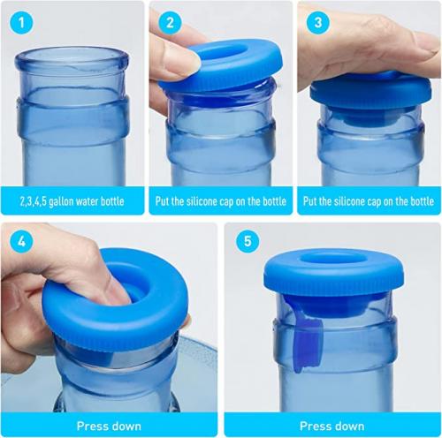 Wholesale Reusable Water Jug Caps 5 Gallon Silicone