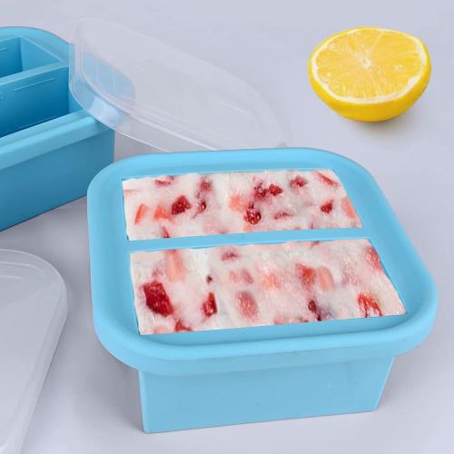 Wholesale Square Food Freezing Container silicone 2 cells