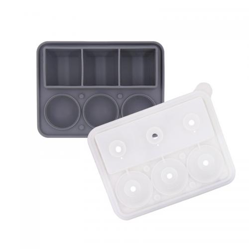 Custom Silicone Square Round Ice Cube Tray Mold Maker With Lid And Bin