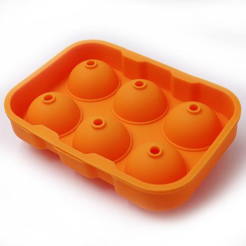 China 6 Cavity Food Grade Ball Shape Silicone Ice Tray Silicone Round Shape