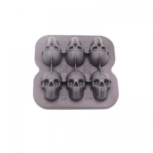 Custom Logo Skull Ice Cube Mold Silicone Skull Ice Tray with Funnel